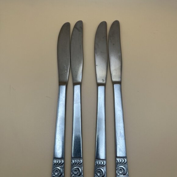 Armack Japan Stainless Steel Flatware Replacement 4 Piece Set Knives Floral - Picture 4 of 5